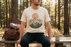 Mountain Adventure PNG, Vintage Nature Art, Hiking Mountain Product Image 3