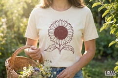 Sunflower PNG Design, Vintage Hand Drawn Flower Graphic, Product Image 2