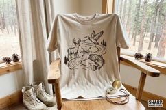 Wildlife River Scene PNG, Trendy PNG, Shirt PNG, Deer Duck Product Image 4