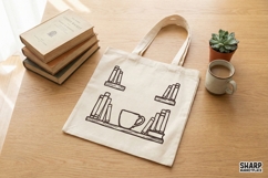 Book Lover Bookshelf PNG, Coffee Cup Digital Design, Product Image 2