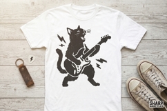 Rocking Cat Trendy PNG, Shirt PNG, Funny PNG, Black Guitar Product Image 2