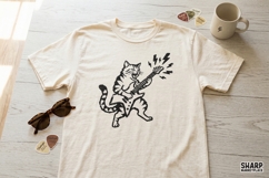 Rocking Tabby Trendy PNG, Shirt PNG, Funny PNG, Guitar Cat Product Image 2