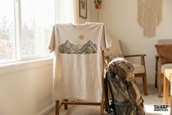 Mountain Landscape PNG Nature Art Print, Sunrise Outdoor Product Image 4