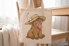 Highland Cow With Heart Glasses PNG, Highland Cow PNG, Product Image 4