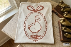 Vintage Duck Cameo, Bow PNG, Trendy PNG, Shirt PNG, Product Image 3
