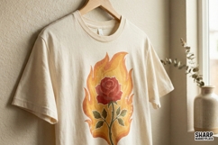 Burning Rose PNG, Fire Floral Digital Art, Printable Flower Product Image 4