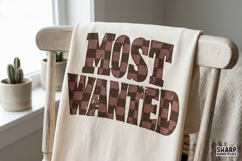 Most Wanted Distressed Western Text PNG, Vintage Cowgirl Product Image 5