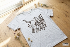 Yeehaw And Amen PNG, Western Bull Skull Design, Country Product Image 2