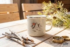 Vintage Mountain Sunrise Trail, Camping PNG Nature Product Image 2