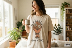 Grow In Grace PNG, Wildflower Bouquet Digital Download, Product Image 4