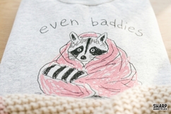 Even Baddies Get Saddies, PNG Designs, Trendy Raccoon Product Image 3