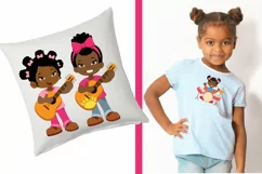 African American Girl's band clipart, Music clipart Product Image 2