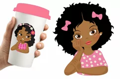 African American adorable girls clipart, Product Image 2