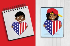 Multi-cultural kids love America clipart Product Image 4