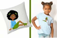 African American Autumn posing girls CLIPART Product Image 5