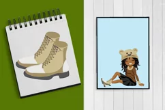 African American Autumn posing girls CLIPART Product Image 2