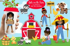 African American Girls on the Farm clipart Product Image 1
