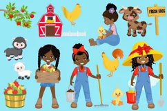 African American Girls on the Farm clipart Product Image 4