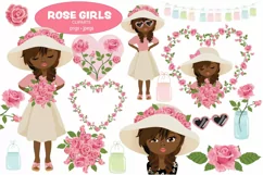 African American Rose Girl, Roses clipart, Garden clipart Product Image 1