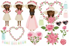 African American Rose Girl, Roses clipart, Garden clipart Product Image 4