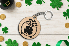 Cauldron Lucky Charm Keychain SVG Patrick Day Laser Money Product Image 3