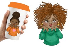 African American girls sending kisses and love clipart Product Image 3