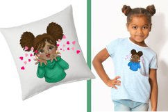 African American girls sending kisses and love clipart Product Image 4