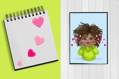 African American girls sending kisses and love clipart Product Image 2