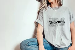 Teacher svg retro stacked teacher t shirt back to school png Product Image 1