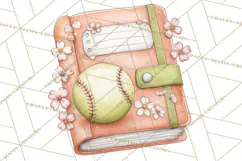 Whimsical Softball Mom Clipart PNG Game Day Mom Graphics Product Image 3