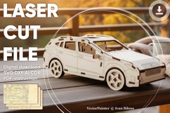 Sport Car - 3d laser cut project, SVG DXF plans Product Image 1
