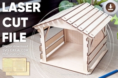 Nativity barn #3 - laser cutting file, Christmas scene Product Image 2