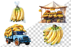 Banana PNG | Watercolor Fruit Sweet Juicy Summer Fresh Clip Product Image 4