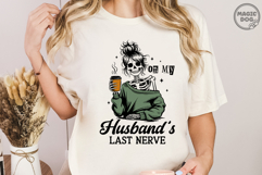 On My Husband’s Last Nerve|Funny Skeleton Wife|Halloween Product Image 4