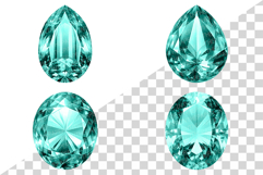 Mint Gemstone | Watercolor ClipArt PNG Jewel Crystal Cryst Product Image 4