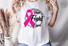 Hope Fight Cure SVG|Breast Cancer Awarenesa|Pink Ribbon Product Image 4