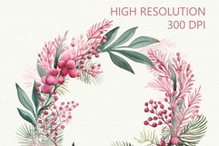 Christmas Wreaths Clipart Watercolor PNG Sublimation Product Image 4