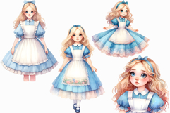 Wonderland Girl | Watercolor Alice Adventure Inspired Blue Product Image 4