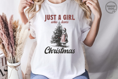 Just A Girl Who Loves Christmas|Retro Christmas Holiday PNG Product Image 4