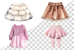 Girl's winter skirts | watercolor clipart cute layered lace Product Image 4