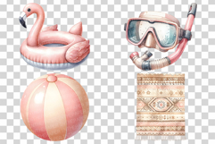 Pink Summer Vacation | Watercolor Beach Travel Holiday PNG Product Image 4