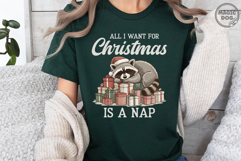 All I Want For Christmas Is A Nap|Santa Raccoon Christmas Product Image 4