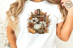 Christian Fall Cross Pumpkin|Leopard Autumn Rustic Boho Product Image 4
