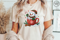 Snowman Hot Cocoa PNG|Cute Christmas Mug Clipart Holiday Product Image 4