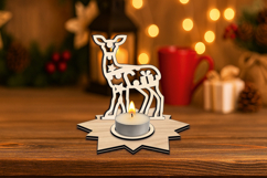 Fawn Holiday Candle Holder SVG Christmas Star Present Gift Product Image 4