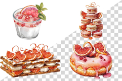 Red Grapefruit Desserts PNG | Watercolor Clipart Ade Drink Product Image 4