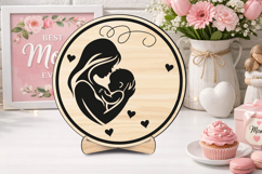 Happy Mother's Day Circle Home Decor Gift SVG Laser Present Product Image 4