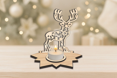 Deer Stag SVG Laser Cut Design Christmas Candle Holder Gift Product Image 4