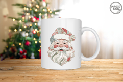 Watercolor Santa Claus|Vintage Patchwork Christmas Clipart Product Image 4