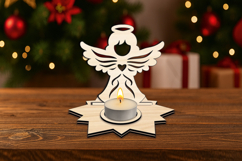 SVG Laser Angel Candle Holder Christmas Holiday Holy Present Product Image 4